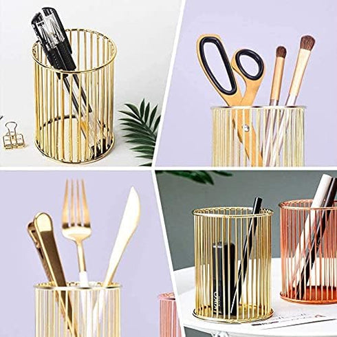 QDKVTNDJZ Metal, Pen Pot Organizers Makeup Brushes Holder for Multifunctional Office/Organiser Desk Organizer
