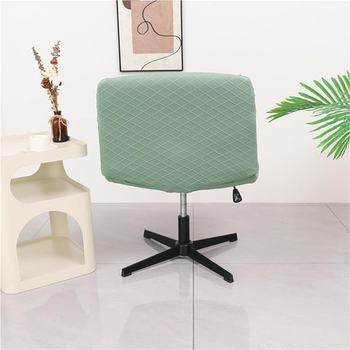 GHAKKE Armless Protector(09) Checkered Jacquard Criss Cross Chair Covers Stretch Chair Slipcovers Solid Color Office