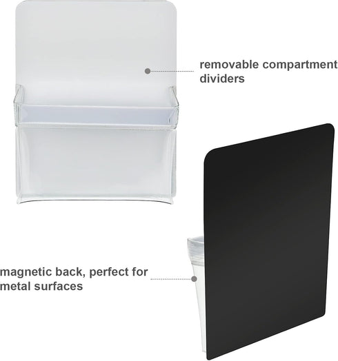 TecUnite 2 Pieces Plastic Cup Magnetic Pencil Holders for Refrigerator, Whiteboard, Markers, Locker Accessories