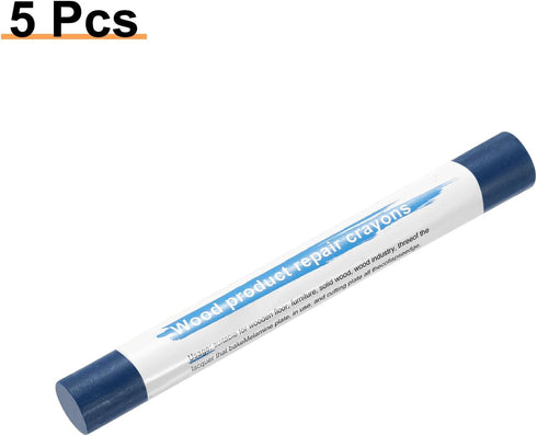 5pcs HARFINGTON Wood Filler Sticks Wooden Wax Touch Up Furniture Repair Crayons for Scratch Hole Wood, Navy
