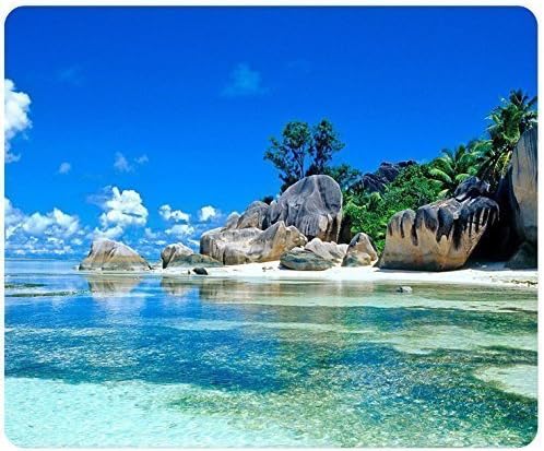 Custom Rectangular Mouse Pad Beaches France Seychelles