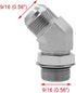 (2-PACK) 6802-06-06-NWO Hydraulic Hose Adapter Fitting 3/8"Male JIC 37°Flare(9/16-18 UNF) × 3/8"Male Adjustable Nut O-Ring Boss(9/16-18 UNF) 45° Elbow SAE Pipe Joints Connector Carbon Steel by BEITERSTOE