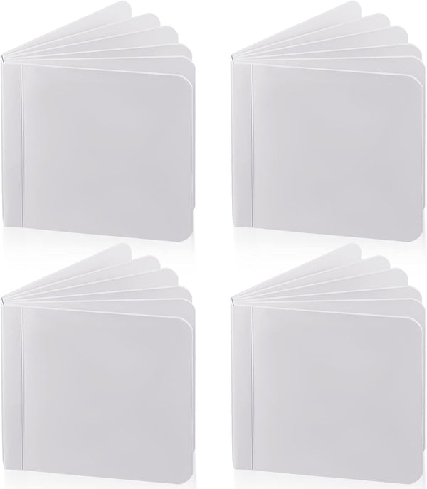 Gueevin 4 Pcs Hardcover Blank Board Book for Kids, Chunky Thick Pages for Sketching, Drawing, Writing, 5 x 5 Inch