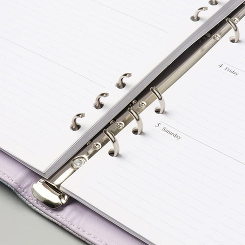 Purple PU Leather Budget Binder Cover for A5 6-Ring Money Organizer, Refillable with Card Pockets