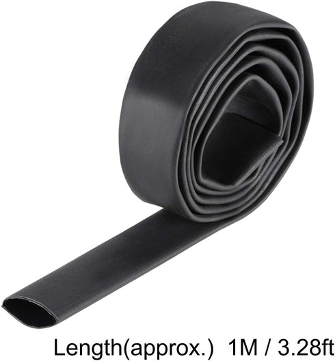 uxcell Heat Shrink Tubing, 5/8"(15.4mm) Dia 26mm Flat Width 3:1 Shrinkable Tube Cable Sleeve 1m - Black