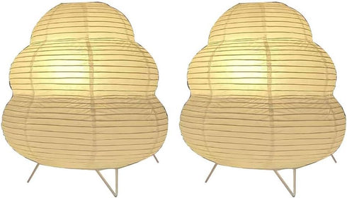 2 Pack Bedside Table Lamp Paper and Chrome Standing Lamp Room Decoration