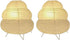 2 Pack Bedside Table Lamp Paper and Chrome Standing Lamp Room Decoration