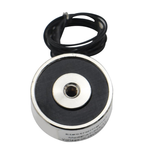 Holding Sucker Round Electromagnet Suction Solenoid Lifting Cylinder Electric Magnet, 25 x 11mm, DC24V, 50N, 11LB/5Kg