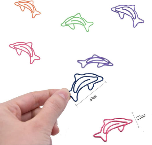 Gullor 100 Pieces Cute Shark Shape Paperclips, Memo Clips, Shaped Bookmarks