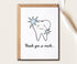 SNMDesigns 5 7 inches Dentist Thank You Card - Thank You So Much Pretty Card - Cute Thanks Tooth Card - Simple Thanks