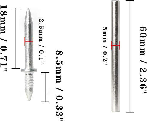 200pcs Double-Head Seamless Skirting Thread Nails, Invisible Mechanical Connector with Specific Sleeve Tool