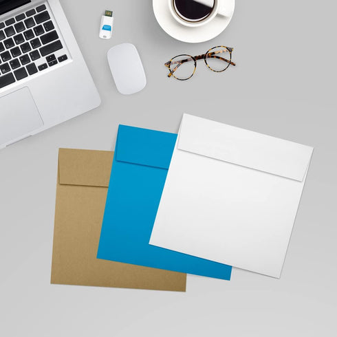 LUXPaper Square Invitation Envelopes - Peel & Press, 6" x 6", White, 100% Recycled, 80lb. Text, 50 Qty
