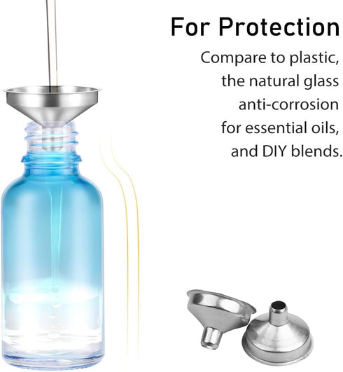 2 oz Glass Dropper Bottles with Golden Top Cap, 24 Pack Tincture Bottle with Labels and Funnel for Essential Oils