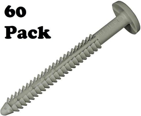 MidAmerica 3" 60 Pack Clay Shutter Lok Peg Fasteners Spikes Longer and Stronger