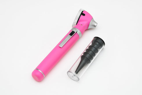 Set) Fiber Optic MINI Otoscope Pink Color (Diagnostic G.S Instruments