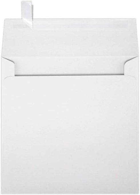 LUXPaper Square Invitation Envelopes | Peel & Press | 6" x 6" | Bright White | 70lb. Text | 50 Qty by LUXPaper