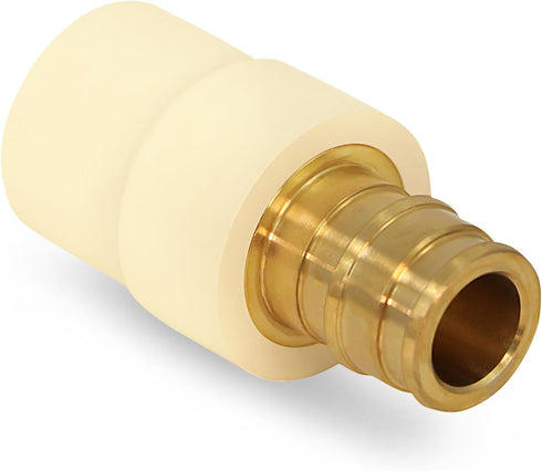Midline Valve CSDQFG012-OM 1/2'' Lead-Free Brass Expansion PEX x CPVC Adapter Pipe Fitting, Single