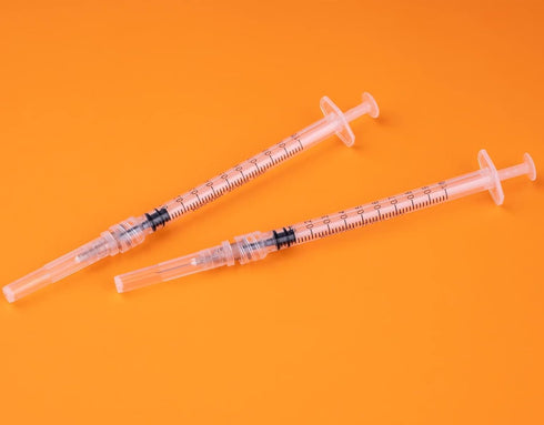 1cc/ml Syringes with 27Ga 0.5Inch Needle Disposable Each Individually Wrapped-Pack of 20 (1ml-27G-20pcs-RL)