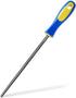 KALIM 8 Inch Round Hand File, High Carbon Hardened Steel with Ergonomic Grip, Plastic Non-Slip Handle