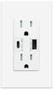 Micmi USB Outlet with C + A Wall Dual High Speed Receptacle - 4.8A Fast Charging, White