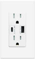 Micmi USB Outlet with C + A Wall Dual High Speed Receptacle - 4.8A Fast Charging, White