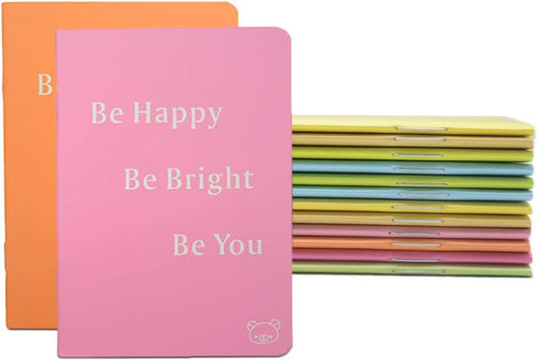 Yansanido 12 Pcs Pocket Notebook, 4.9 Inch x 3.5 Inch, 24 Sheets (48 Pages) 7mm College Ruled