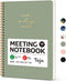 Taja Meeting Notebook for Work Organization, Action Items and Meeting Minutes Planner, Perfect Office Supplies (Green)