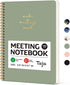 Taja Meeting Notebook for Work Organization, Action Items and Meeting Minutes Planner, Perfect Office Supplies (Green)