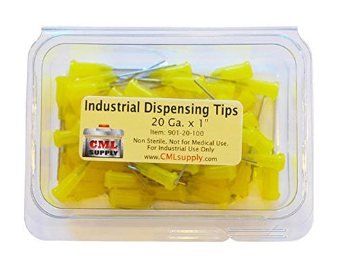 Blunt Tip Dispensing Fill Needle, 20ga x 1", Yellow, 50 pcs