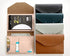 Modern Design A5 Size PU Leather Padfolio with Writing Pad, Pen Holder, Card Slots, Extra Pockets, Mint Gray