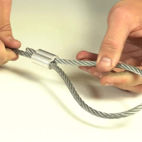 Wire Rope Sleeve, Aluminum Alloy, for Wire Rope Dia. 1/2", PK 10