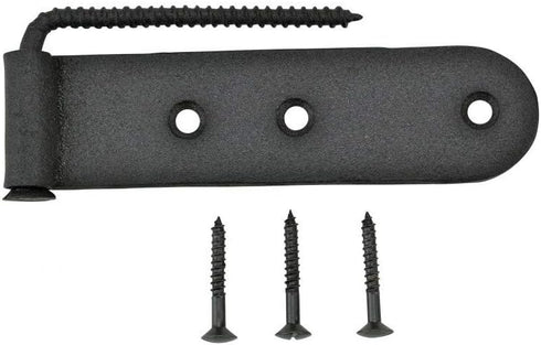 4 Renovators Supply Manufacturing Black Wrought Iron Shutter Strap Hinge in Galvanized Gate Strap Hinges with Mounting