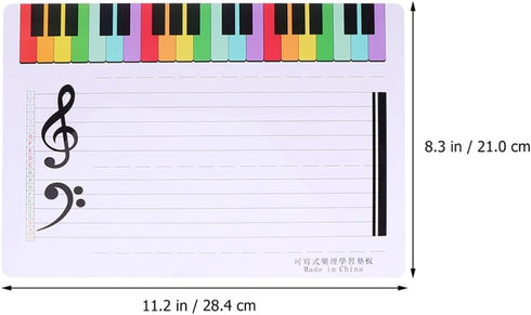 TEHAUX 4pcs Dry Erase Music Staff White Boards, 11 x 8 Inch Musical Dry Erase Board Plastic Dry Erase White Board Erasable Music Whiteboard for Kids Students Musicians by TEHAUX