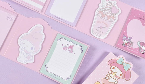 Cute Melody Self-Adhesive Sticky Notes, Memo Pad with 4 Designs x 20 Sheets, Total 80 Sheets, Design May Vary