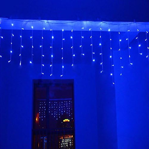 3.5M/11ft 96 LED Blue Linkable Fairy Curtain String Light, 8 Modes for Indoor/Outdoor Decor