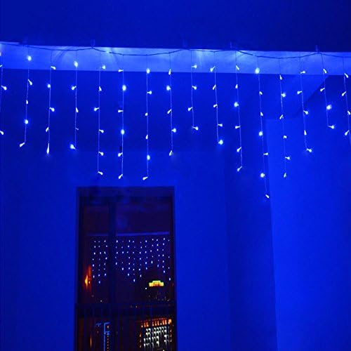 3.5M/11ft 96 LED Blue Linkable Fairy Curtain String Light, 8 Modes for Indoor/Outdoor Decor