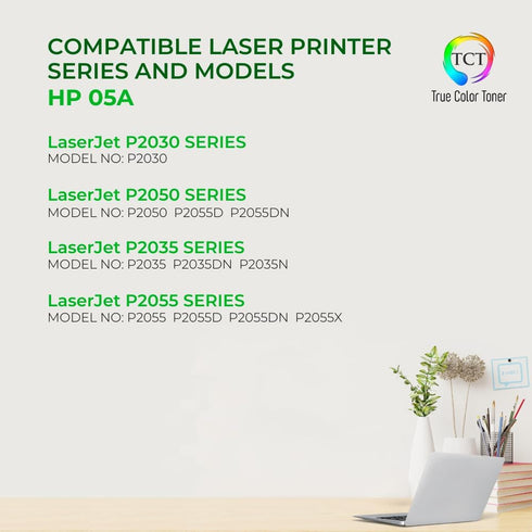 TCT Premium Compatible Toner Cartridge Replacement for HP 05A CE505A Black (2,300 Pages) for HP Laserjet P2030 P2035