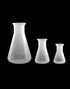 QWORK Erlenmeyer Flask, 3 Pack Clear Scale Plastic Conical Flask for Laboratory School Educational Learning Standard Capacity 50ml+100ml+500ml