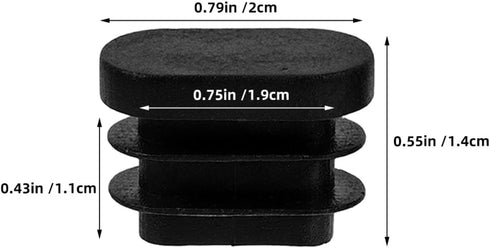 30pcs DOITOOL Black Plastic Oval Chair Leg Caps Furniture Tubing End Caps Table Foot Protectors Patio Chair Leg Pads