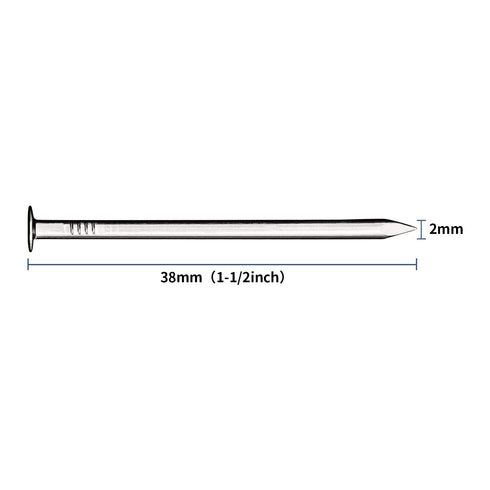 240pcs Hardware Nails, 1-1/2 Inches Nickel Plated Hanging Nails for Picture, Wood, Long, Wire Nails