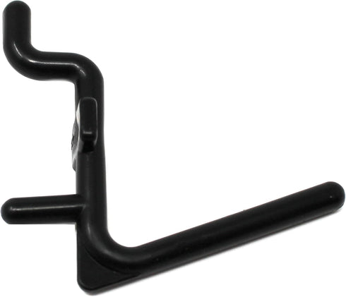 JSP Manufacturing Non-Locking Plastic Pegboard Hooks, L Style Hook for Garage Tool Storage, 100 Black
