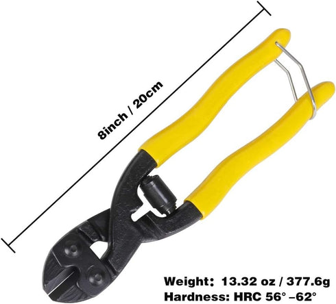 8" Cutting Pliers, Wire Cutter Steel Cable for Copper Wire, Rope Spring Wire Multi-Function Hand Tool
