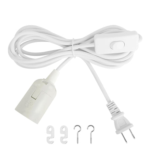 Light Bulb Socket with Cord - 10Ft Plug in Pendant Light Cord