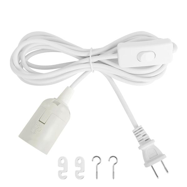 Light Bulb Socket with Cord - 10Ft Plug in Pendant Light Cord