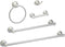 Amazon Basics 5 Piece Bathroom Hardware Set, Satin Nickel, Towel Bar, Toilet