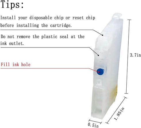 BJ-INK822XL T822XL Empty Refillable Sublimation Ink Cartridges Without Chip for WF Printers