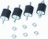 4pcs 25 x 25mm Rubber Mounts, Rubber Vibration Isolator Mounts with M6 x 19mm Studs