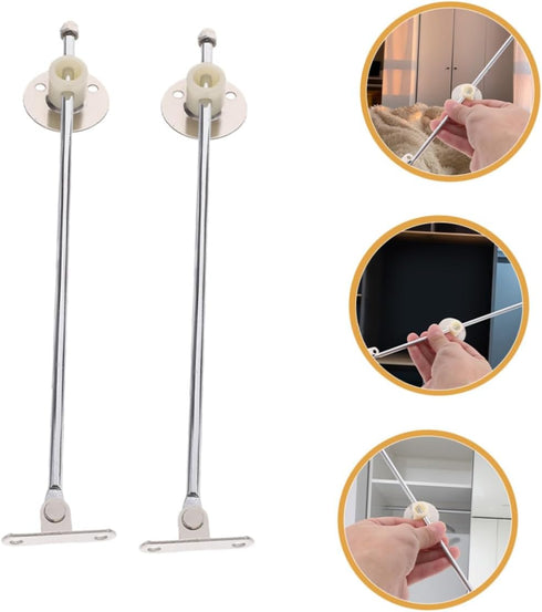 2pcs jojofuny Kitchen Cabinet Hinge Support for Flap Doors Iron Drop Leaf Lid Supports for Cabinets Bedside Tables