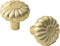 Yanxia 6 Pack Elegant Golden Bloom Brushed Brass Cabinet Knobs, 1-1/4 Inches Diameter for Kitchen