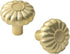 Yanxia 6 Pack Elegant Golden Bloom Brushed Brass Cabinet Knobs, 1-1/4 Inches Diameter for Kitchen